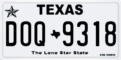 TX license plate DOQ9318