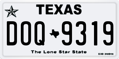 TX license plate DOQ9319