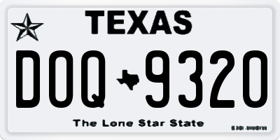 TX license plate DOQ9320