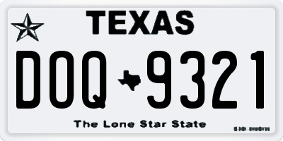 TX license plate DOQ9321