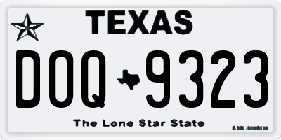 TX license plate DOQ9323