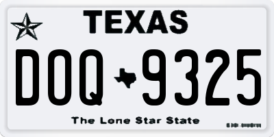 TX license plate DOQ9325