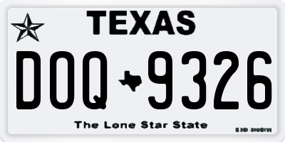 TX license plate DOQ9326