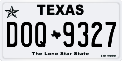 TX license plate DOQ9327