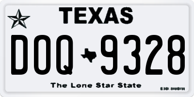 TX license plate DOQ9328