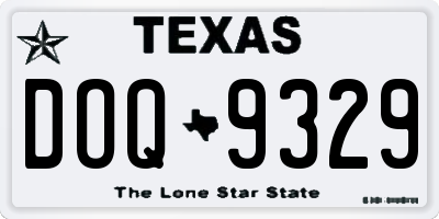 TX license plate DOQ9329