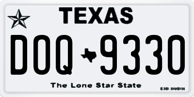 TX license plate DOQ9330