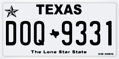 TX license plate DOQ9331