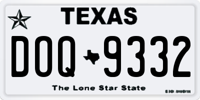 TX license plate DOQ9332