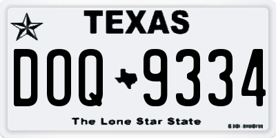 TX license plate DOQ9334