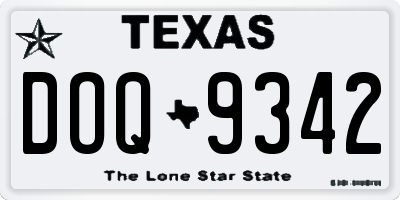 TX license plate DOQ9342