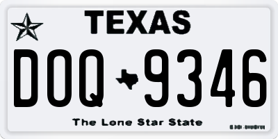 TX license plate DOQ9346