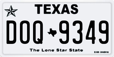 TX license plate DOQ9349