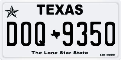 TX license plate DOQ9350