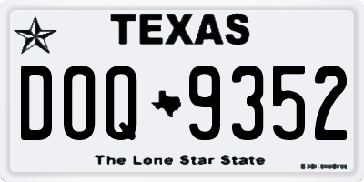 TX license plate DOQ9352