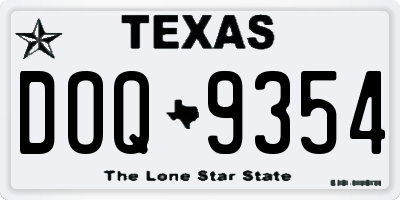 TX license plate DOQ9354