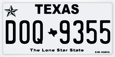 TX license plate DOQ9355