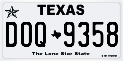 TX license plate DOQ9358