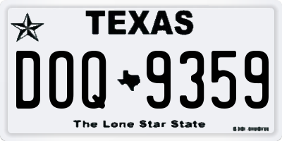 TX license plate DOQ9359