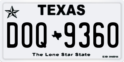TX license plate DOQ9360