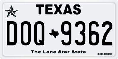 TX license plate DOQ9362