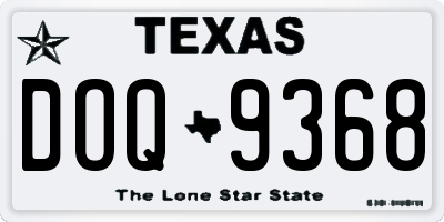TX license plate DOQ9368