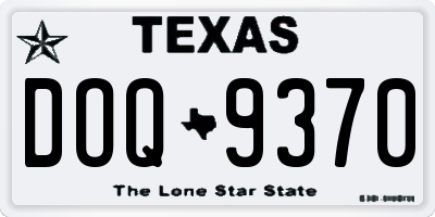 TX license plate DOQ9370