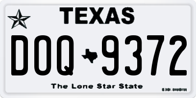 TX license plate DOQ9372