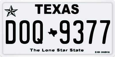 TX license plate DOQ9377