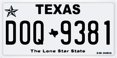 TX license plate DOQ9381