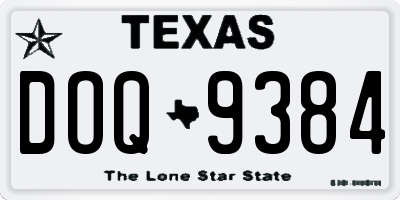 TX license plate DOQ9384