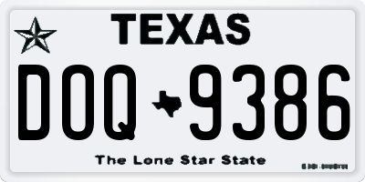 TX license plate DOQ9386