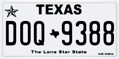 TX license plate DOQ9388