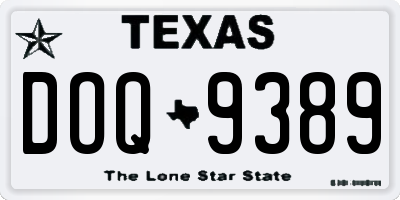 TX license plate DOQ9389