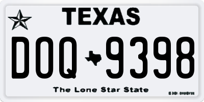 TX license plate DOQ9398