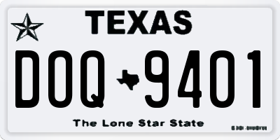 TX license plate DOQ9401