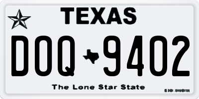 TX license plate DOQ9402