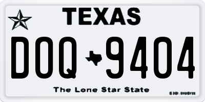 TX license plate DOQ9404