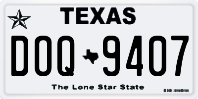TX license plate DOQ9407