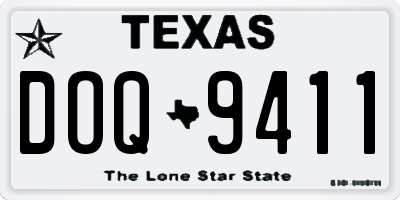 TX license plate DOQ9411