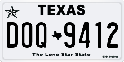 TX license plate DOQ9412