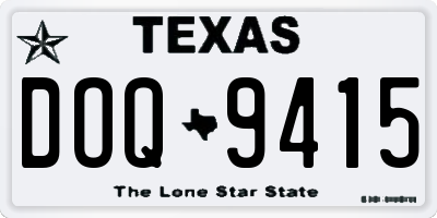 TX license plate DOQ9415