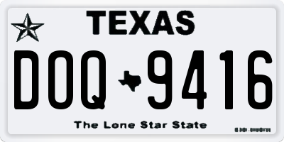 TX license plate DOQ9416