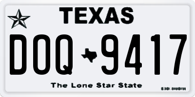 TX license plate DOQ9417