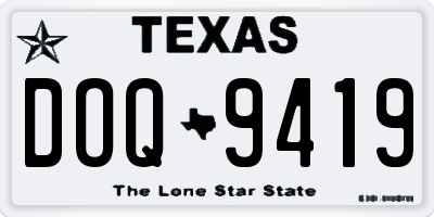 TX license plate DOQ9419
