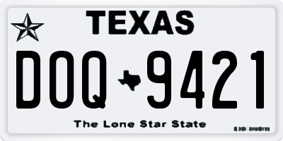 TX license plate DOQ9421