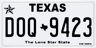 TX license plate DOQ9423