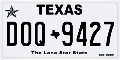 TX license plate DOQ9427