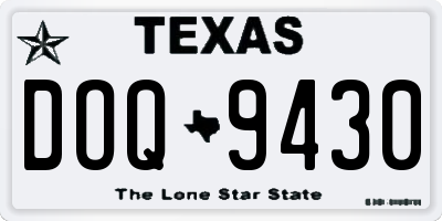 TX license plate DOQ9430