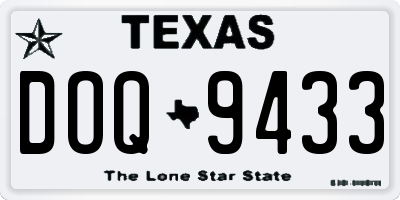 TX license plate DOQ9433